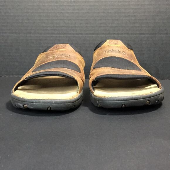 Timberland Brown Leather Slide‎ Sandals Men's Size 11M - Picture 3 of 12